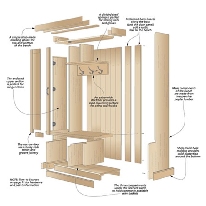 hall tree build your own mudroom bench