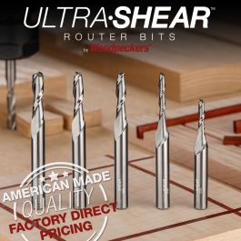 1/4" Downcut Spiral Router Bits 1/4 Shank - Solid Carbide CNC End Mill With Nano Blue Coating For Woodworking