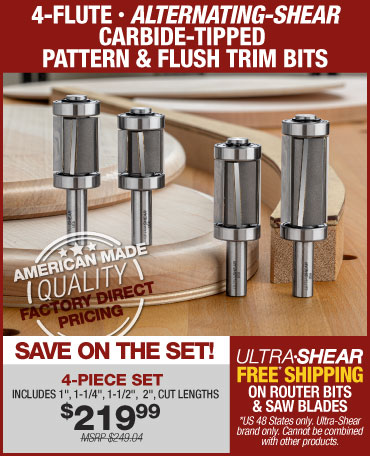 Ultra-Shear Router Bits - Woodpeckers