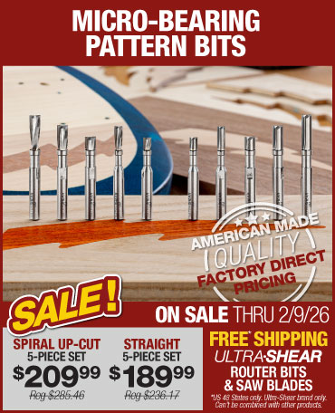 Ultra-Shear Router Bits - Woodpeckers