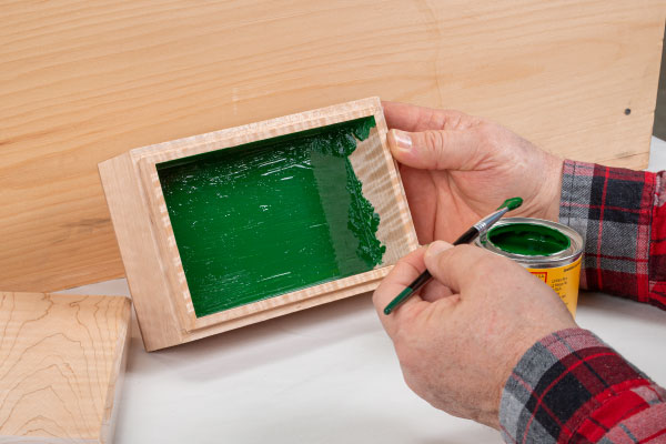 Paint the inside of the box with the Suede-Tex base coat material.