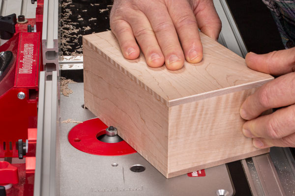 Use flush trim bit to cut top and bottom perfectly flush with sides.