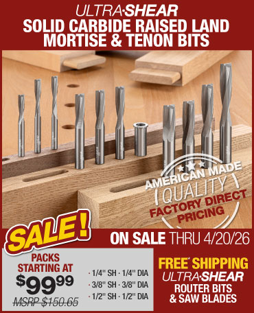 raised land mortise tenon router bits